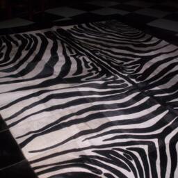 Cowhide Patchwork Rug. Zebra Amazing Design Peau De Zebre. Tapis. 6.6Ft X 8Ft - thumbnail 2