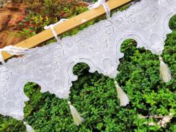 Embroidered Cotton Lace Valance With Tassels, Romantic Wedding Bunting - thumbnail 1