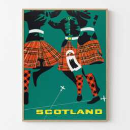 Vintage Scotland Poster Highland Dancers Travel Wall Art Print - thumbnail 1