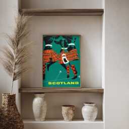 Vintage Scotland Poster Highland Dancers Travel Wall Art Print - thumbnail 3