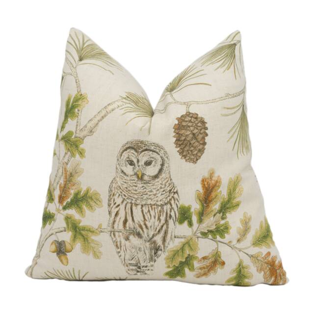 Sanderson - Owlswick Briarwood Natural Wildlife Owl Designer Cushion Cover Handmade Throw Pillow Luxury Home Decor - image 1