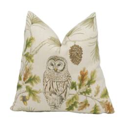 Sanderson - Owlswick Briarwood Natural Wildlife Owl Designer Cushion Cover Handmade Throw Pillow Luxury Home Decor - thumbnail 1