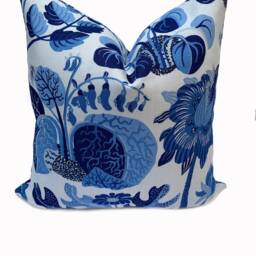 Schumacher Exotic Marine Blue Butterfly Cushion Cover Pillow Double Sided - thumbnail 2