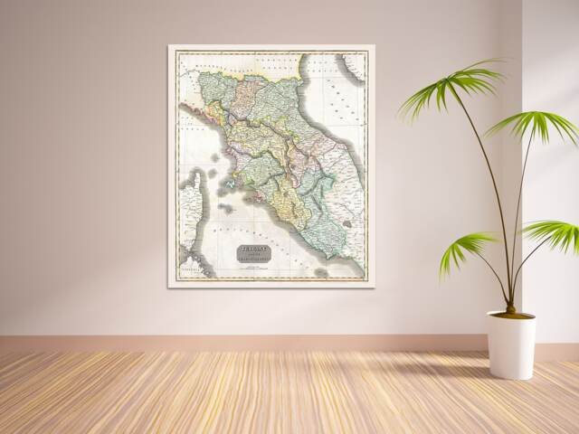 Antique Tuscany Map Print Detailed Italian Cartography - image 1