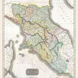 Antique Tuscany Map Print Detailed Italian Cartography - thumbnail 2
