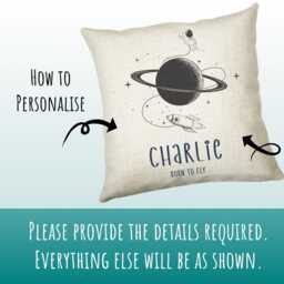 Personalised Space Planet Cushion Gift Printed Name Design - Pillow For Girls Boys Nursery Bedroom Decor Cs453 - thumbnail 3