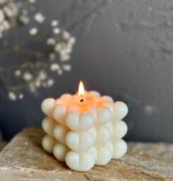 Heart Bubble Candle Organic Soy Wax Cube Candle, Home Decor