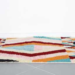 Colorful Moroccan Geometric Rug 4.4x6.6 Ft - Bright Berber Handmade Wool Carpet - thumbnail 4