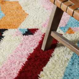 Colorful Moroccan Geometric Rug 4.4x6.6 Ft - Bright Berber Handmade Wool Carpet - thumbnail 3