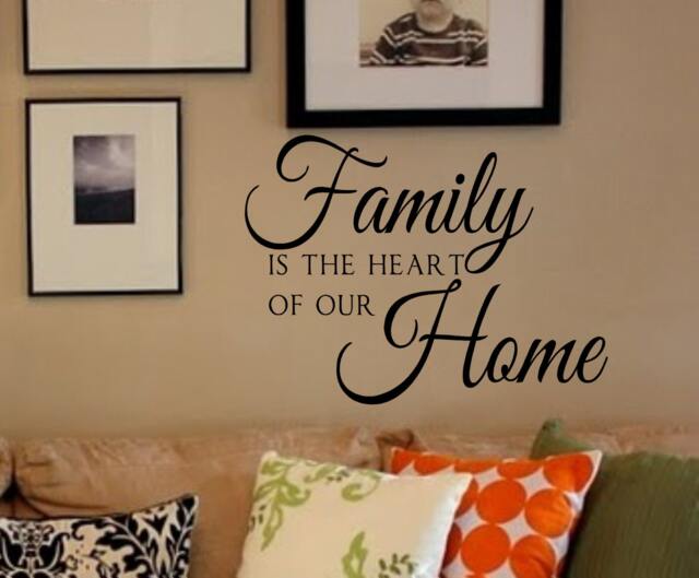 Family Is The Heart Of Our Home - Vinyl Wall Decal - Quotes - image 1