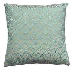 Duck Egg Cushion Cover Osborne & Little Woven Fabric Japanese Pattern Komaka - thumbnail 1