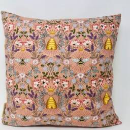 Bumble Bee Cushion, Cushion Cover, Pink, Yellow & Black Duck Feather Pillow, Letterbox Gift - thumbnail 3
