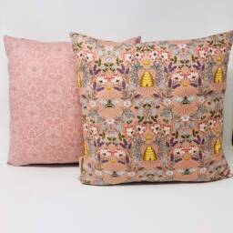 Bumble Bee Cushion, Cushion Cover, Pink, Yellow & Black Duck Feather Pillow, Letterbox Gift - thumbnail 2