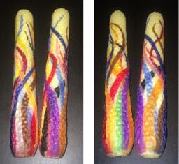 Rainbow Collection Ii Beeswax Swirl Candles, Set Of 2 - thumbnail 1