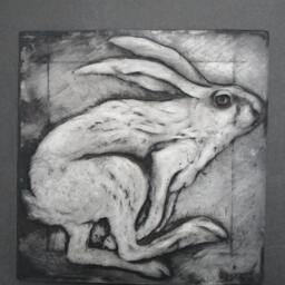 Running Hare Relief Sculpture Rabbit Art - thumbnail 4