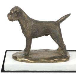 Border Terrier, Dog On White Wooden Base Statue, Limited Edition, Artdog - thumbnail 2