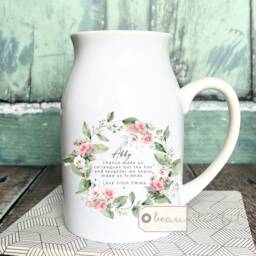 Personalised Friend Gift Chance Made Us Colleagues Quote Workmate Floral Small Jug Mug Vase Decoration Ornament Keepsake Friendship - thumbnail 1