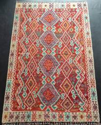 Kilim Rug Heritage, Handmade Artisan Afghan Turkish Aztec Geometric Wool 231x154 cm - thumbnail 1