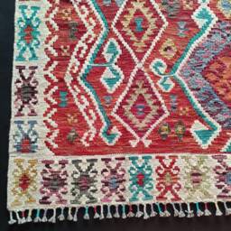 Kilim Rug Heritage, Handmade Artisan Afghan Turkish Aztec Geometric Wool 231x154 cm - thumbnail 4