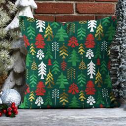 Merry Christmas Glass Tree Pillow Case/Green Cushion Case/Christmas Ornament Cover/Christmas, Top - thumbnail 3
