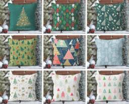 Merry Christmas Glass Tree Pillow Case/Green Cushion Case/Christmas Ornament Cover/Christmas, Top