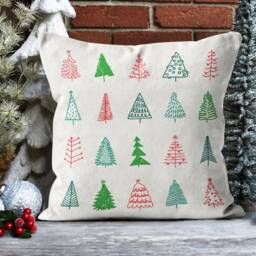 Merry Christmas Glass Tree Pillow Case/Green Cushion Case/Christmas Ornament Cover/Christmas, Top - thumbnail 4