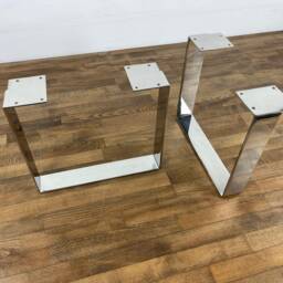 Stainless Steel Bench Legs , Flat Chrome Coffee Table Customizable Sizes Set Of 2 - thumbnail 3