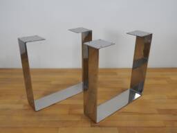 Stainless Steel Bench Legs , Flat Chrome Coffee Table Customizable Sizes Set Of 2 - thumbnail 1
