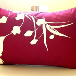 Red Hummingbird With Eucalyptus Rectangle Pillow - thumbnail 3