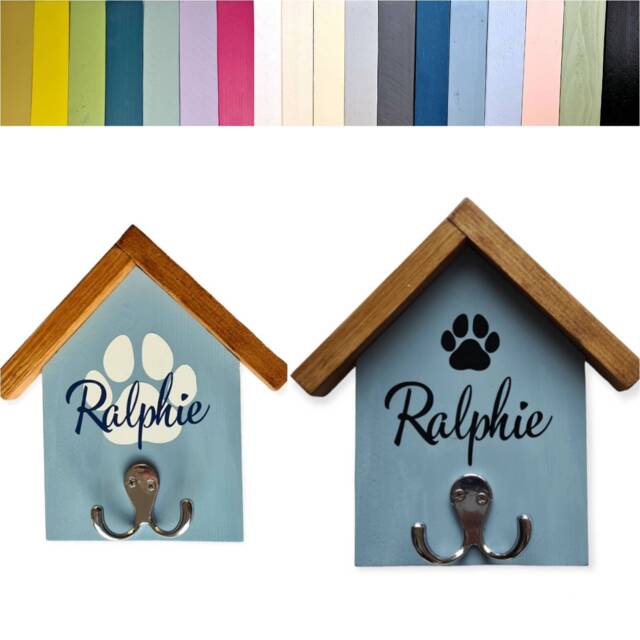 Personalised Dog Lead Hook, Handmade Rustic Plaque, Hallway Organiser, Tidy, Leash Holder, New Home Gift, Entryway, Walkies - image 1