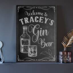 Personalised Gin Bar Sign Chalkboard Style Metal Wall Art - thumbnail 2