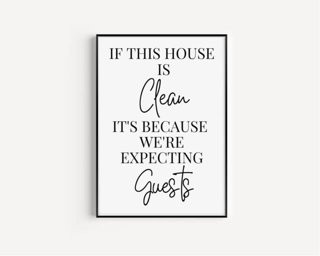 Home Print, Clean House Wall Housework Prints For Kitchen, Houseproud Funny & Tidy - image 1