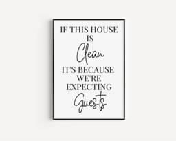 Home Print, Clean House Wall Housework Prints For Kitchen, Houseproud Funny & Tidy - thumbnail 1