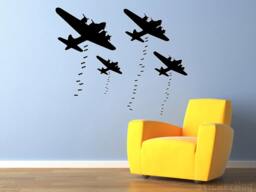 Bombs Away B-17 Bombers World War 2 Airplane Wall Decal Vinyl Aviation Sticker 50x41 - thumbnail 1