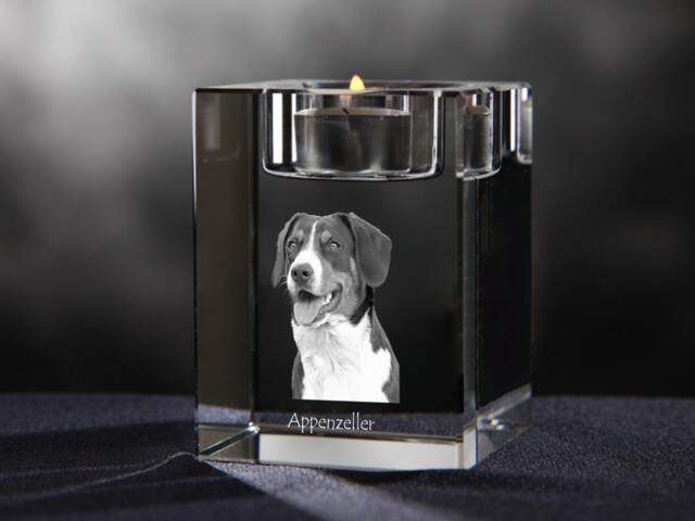Appenzeller Sennenhund - Crystal Candlestick With Dog, Souvenir, Decoration, Limited Edition, Collection - image 1
