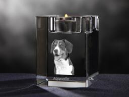 Appenzeller Sennenhund - Crystal Candlestick With Dog, Souvenir, Decoration, Limited Edition, Collection - thumbnail 1