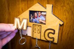 Welcome To Our Home - Personalised Photograph & Initials Lasercut Keyring Wall Mount - thumbnail 1