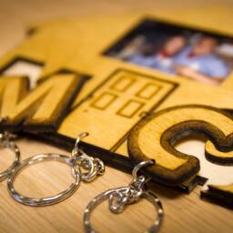 Welcome To Our Home - Personalised Photograph & Initials Lasercut Keyring Wall Mount - thumbnail 2