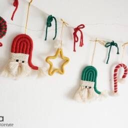 Macrame Christmas Ornament Garland Boho Holiday Decor - thumbnail 2