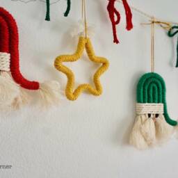 Macrame Christmas Ornament Garland Boho Holiday Decor - thumbnail 3