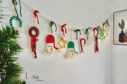 Macrame Christmas Ornament Garland Boho Holiday Decor