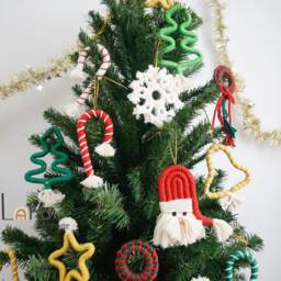 Macrame Christmas Ornament Garland Boho Holiday Decor - thumbnail 4