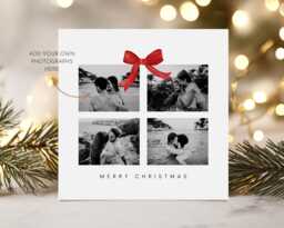 Personalised Photo Christmas Collage Card, Custom Present Layout, Festive Greetings Gift, Memory, Minimalistic Girlfriend Boyfriend - thumbnail 1