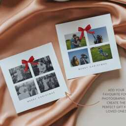 Personalised Photo Christmas Collage Card, Custom Present Layout, Festive Greetings Gift, Memory, Minimalistic Girlfriend Boyfriend - thumbnail 2