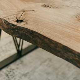Live Edge Oak Dining Table, Custom Industrial Wood Furniture - thumbnail 4