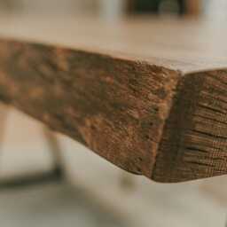 Live Edge Oak Dining Table, Custom Industrial Wood Furniture - thumbnail 3