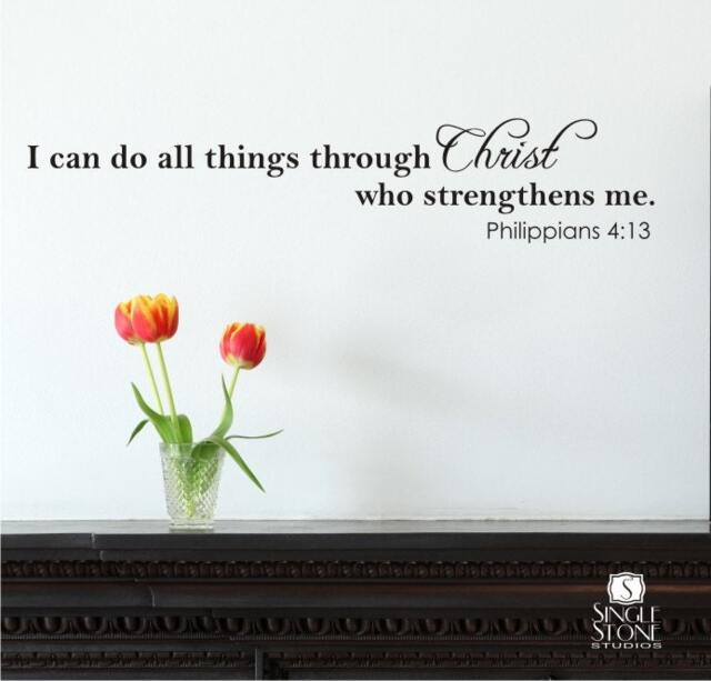 Bible Verse Wall Decal - Philippians 413 Scripture, Home Decor - image 1