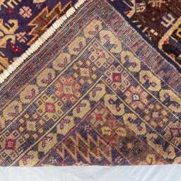 4x6 Blue & Brown Wool Rug - Handwoven Tribal Carpet With Geometric Design, Soft Pile, Organic Dyes, Perfect For Office Or Living Room - thumbnail 4