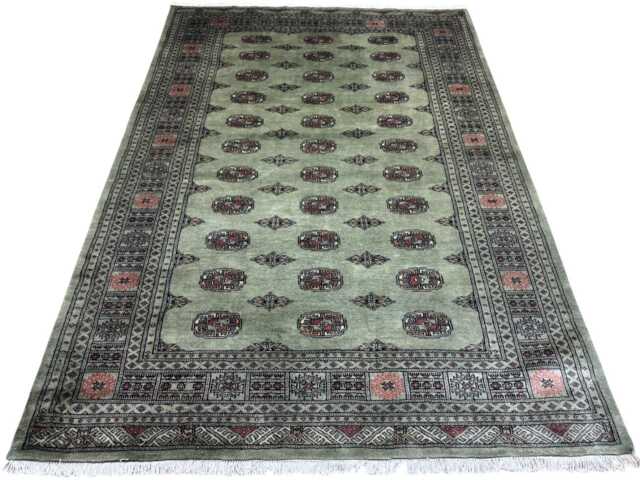 5.6x8 Green Color 3 Ply Bokhara Rug - 1.70x2.50 Triple Pile Bedroom Turkish Extra Thick Afghan - image 1