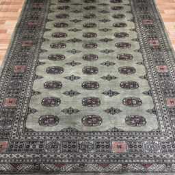 5.6x8 Green Color 3 Ply Bokhara Rug - 1.70x2.50 Triple Pile Bedroom Turkish Extra Thick Afghan - thumbnail 2